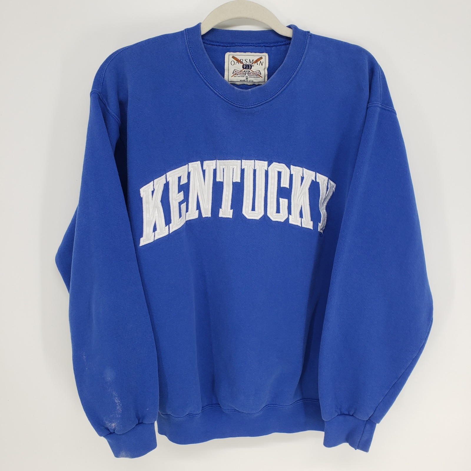 Vintage Distressed Kentucky Wildcats Graphic Sweatshirt Mens M Blue Made In Usa